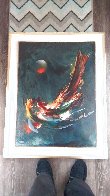 Comet 38x30 Original Painting by Leonardo Nierman - 2 Comet 38x30 Original Painting by Leonardo Nierman - 2