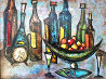 Still Life With Clock And Wine Bottles 1958 (Early) 26x34 Original Painting by Leonardo Nierman - 1