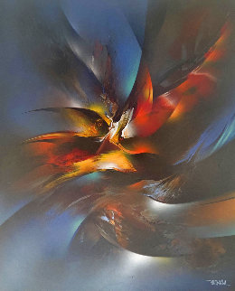 Birds of Paradise 26x33 Original Painting - Leonardo Nierman Birds of Paradise 26x33 Original Painting - Leonardo Nierman