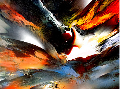 Volcanic Fury 1992 36x48 - Huge Original Painting - Leonardo Nierman