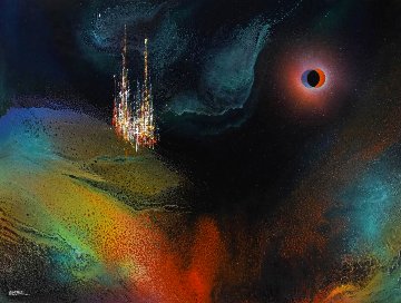 Untitled Abstract 1970 25x33 Original Painting - Leonardo Nierman Untitled Abstract 1970 25x33 Original Painting - Leonardo Nierman