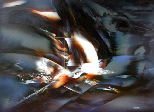 Ghost Ship 35x48 Original Painting by Leonardo Nierman Ghost Ship 35x48 Original Painting by Leonardo Nierman
