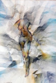 Nude Watercolor 23x18 Original Painting - Leonardo Nierman