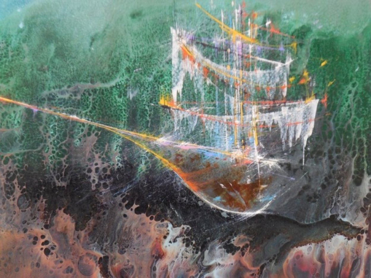 Cosmic Ship 1964 Early work Original Painting by Leonardo Nierman Cosmic Ship 1964 Early work Original Painting by Leonardo Nierman