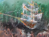 Cosmic Ship 1964 Early work Original Painting by Leonardo Nierman - 0 Cosmic Ship 1964 Early work Original Painting by Leonardo Nierman - 0