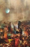 Prismatic City 1968 (Early) 29x23  Original Painting by Leonardo Nierman - 0