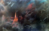 Enchanted City 54x74 Huge Original Painting by Leonardo Nierman - 0 Enchanted City 54x74 Huge Original Painting by Leonardo Nierman - 0