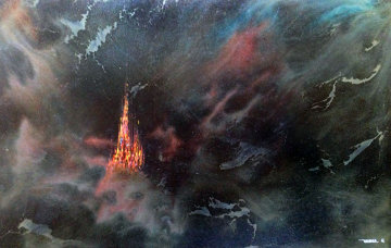 Enchanted City 54x74 Huge Original Painting - Leonardo Nierman