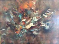 Autumn Wind 1977 37x49 Super Huge Original Painting by Leonardo Nierman - 1 Autumn Wind 1977 37x49 Super Huge Original Painting by Leonardo Nierman - 1