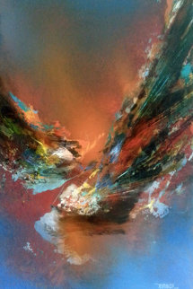 Fuego Magico 29x22 1975 Original Painting - Leonardo Nierman Fuego Magico 29x22 1975 Original Painting - Leonardo Nierman