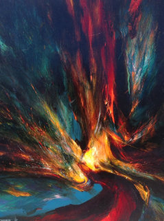 Witchery 1967 (Early) 24x32 Original Painting - Leonardo Nierman Witchery 1967 (Early) 24x32 Original Painting - Leonardo Nierman