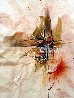 Reflections Watercolor 1980 23x16 Watercolor by Leonardo Nierman - 0 Reflections Watercolor 1980 23x16 Watercolor by Leonardo Nierman - 0