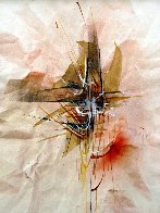 Reflections Watercolor 1980 23x16 Watercolor by Leonardo Nierman - 1 Reflections Watercolor 1980 23x16 Watercolor by Leonardo Nierman - 1