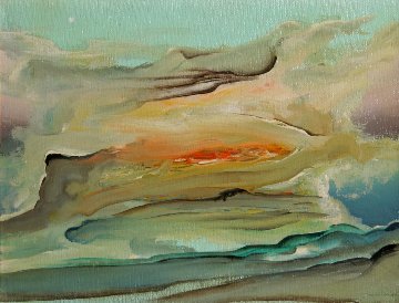City on Fire 1970 20x24 Original Painting - Leonardo Nierman City on Fire 1970 20x24 Original Painting - Leonardo Nierman