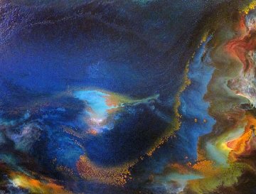Storm At Sea 1968 39x31 Original Painting - Leonardo Nierman Storm At Sea 1968 39x31 Original Painting - Leonardo Nierman