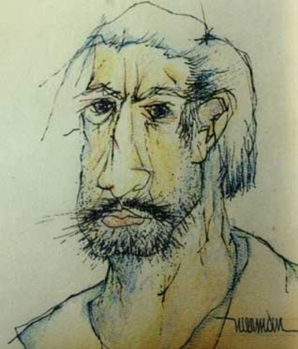 Self Portrait 12x9 Works on Paper (not prints) by Leonardo Nierman Self Portrait 12x9 Works on Paper (not prints) by Leonardo Nierman