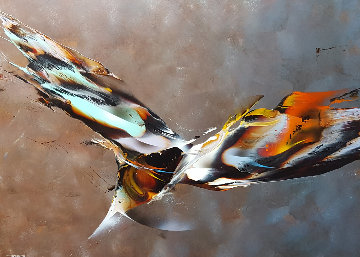 Bird in Flight 1980 48x36 Super Huge Original Painting - Leonardo Nierman Bird in Flight 1980 48x36 Super Huge Original Painting - Leonardo Nierman