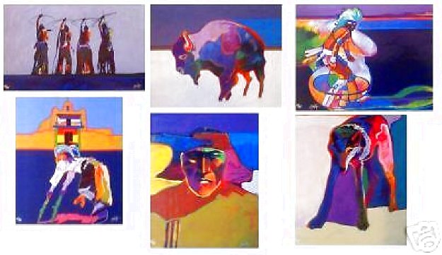 Leather Bound Folio of 30 Serigraphs, Six Signed and Framed 1996 by John Nieto