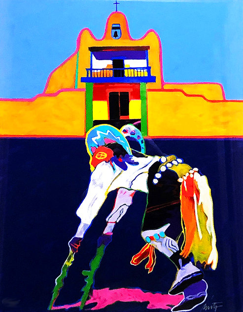 San Ildefonso Pueblo Church 1996 - New Mexico Limited Edition Print by John Nieto