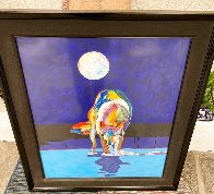 Wolf Drinking Water by Moonlight Limited Edition Print by John Nieto - 1