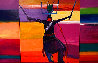 Apache Mountain Spirit Dancer Triptych 1985 46x71 - Huge Mural Size Original Painting by John Nieto - 0