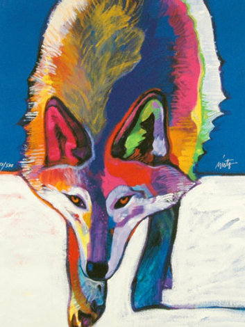 Mexican Gray Wolf Hunting in the Snow 2008 Limited Edition Print - John Nieto