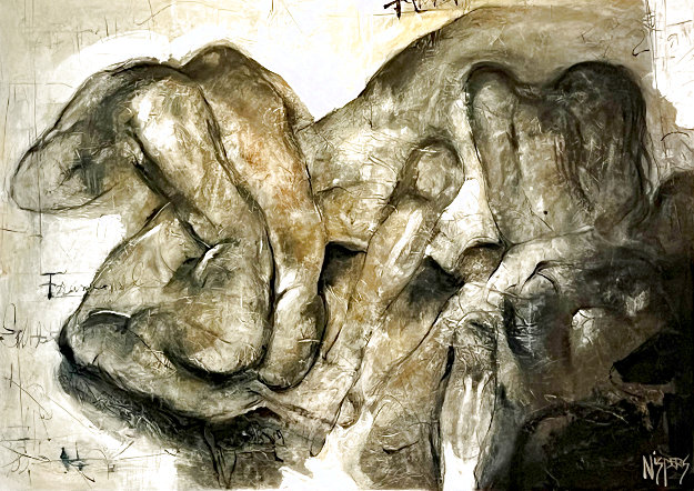 First Vision  2001 48x72 - Huge Mural Size Original Painting - Michael Nisperos