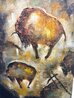 Petroglyph 1997 72x48 - Acrylic on Canvas - Huge Mural Size Original Painting by Michael Nisperos - 0