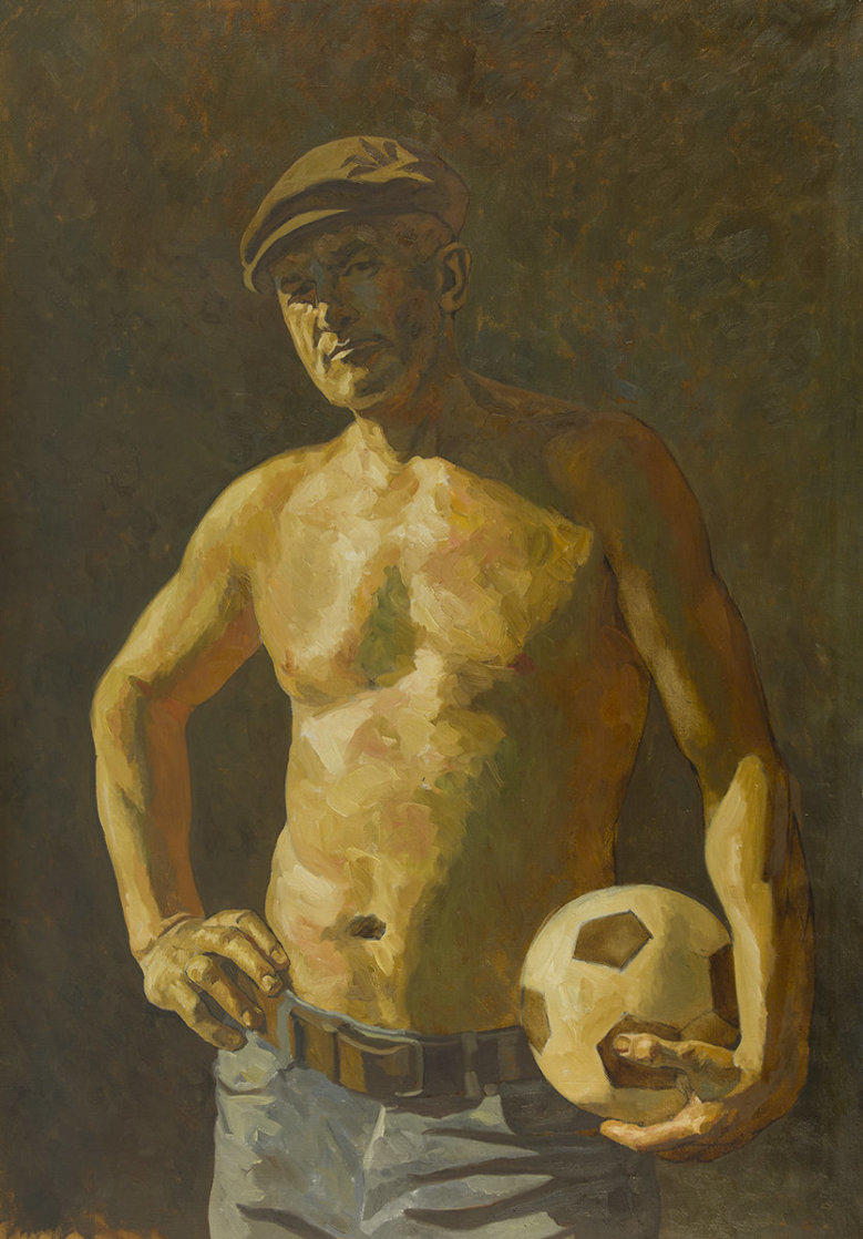 Footballer 2018 59x41 Huge Original Painting by Robert Nizamov Footballer 2018 59x41 Huge Original Painting by Robert Nizamov