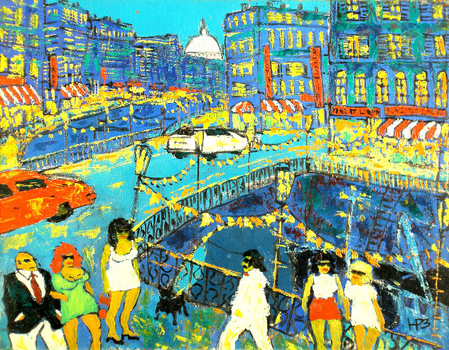 City 1998 18x23 Original Painting by Robert Nizamov