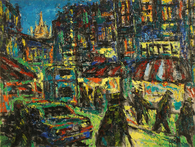 City 1998 17x23 Original Painting by Robert Nizamov