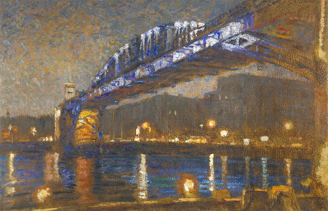 Pushkin Bridge 2020 40x59 Huge - Russia Original Painting - Robert Nizamov