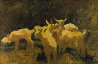 Goats 2 2015 42x61 - Huge Original Painting by Robert Nizamov - 4