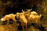 Goats 2 2015 42x61 - Huge Original Painting by Robert Nizamov - 0