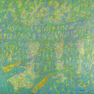 Bridge 1997 39x39 Original Painting - Robert Nizamov