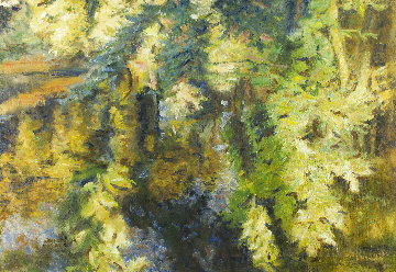 Pond 2020 42x61 Original Painting - Robert Nizamov
