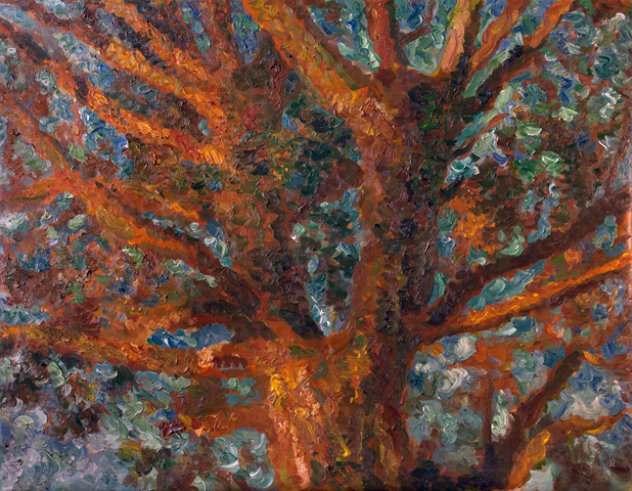 Tree 2010 41x52 - Huge Original Painting by Robert Nizamov