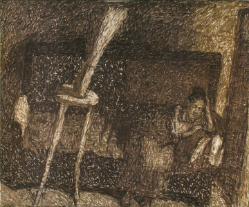 Old Woman 1997 39x47 Super Huge Original Painting - Robert Nizamov Old Woman 1997 39x47 Super Huge Original Painting - Robert Nizamov