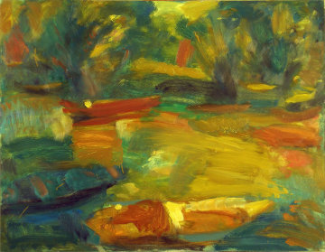 River 1999 27x36 Original Painting - Robert Nizamov River 1999 27x36 Original Painting - Robert Nizamov