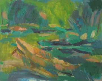 River 1999 24x30 Original Painting - Robert Nizamov