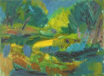 River 1999 24x33 Original Painting - Robert Nizamov River 1999 24x33 Original Painting - Robert Nizamov