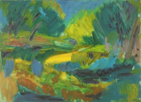 River 1999 24x33 Original Painting - Robert Nizamov