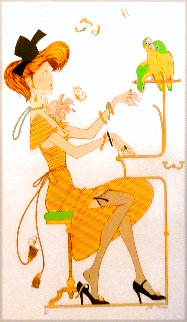 Femme Et Diseau 1983 Limited Edition Print - Philippe Noyer Femme Et Diseau 1983 Limited Edition Print - Philippe Noyer