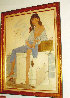 Girl Sitting Watercolor 1972 47x35 Huge Watercolor by Philippe Noyer - 1