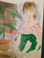 Girl Sitting Watercolor 1966 11x8 Watercolor by Philippe Noyer - 1 Girl Sitting Watercolor 1966 11x8 Watercolor by Philippe Noyer - 1