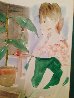 Girl Sitting Watercolor 1966 11x8 Watercolor by Philippe Noyer - 1