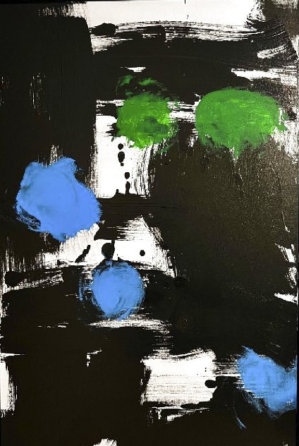 Violent Blues and Greens 2020 38x26 Original Painting by Richard Andrew Nulman