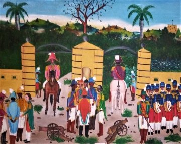 Les Generaux 30x40 Original Painting - Philome Obin Les Generaux 30x40 Original Painting - Philome Obin