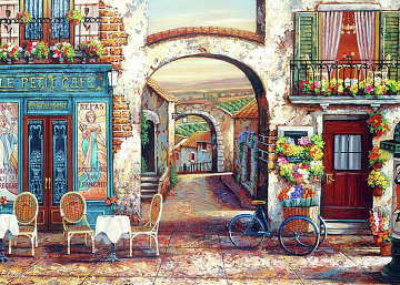 La Petit Cafe Embellished Embellished Limited Edition Print - John OBrien La Petit Cafe Embellished Embellished Limited Edition Print - John OBrien