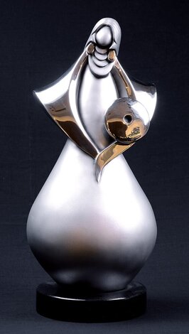 Potter - Stainless Steel Sculpture 2003 18 in Sculpture - Kim Obrzut